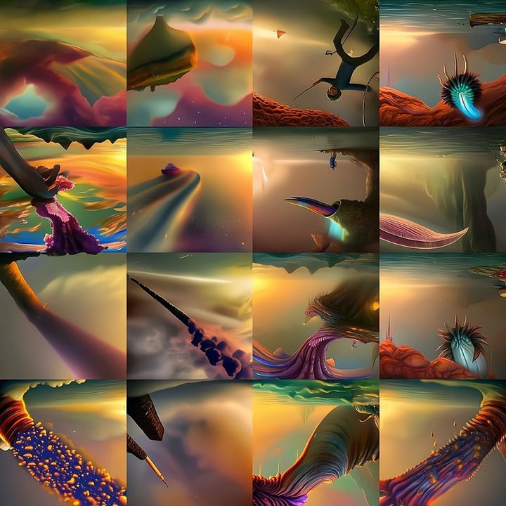 Sky illustrations of alien worlds