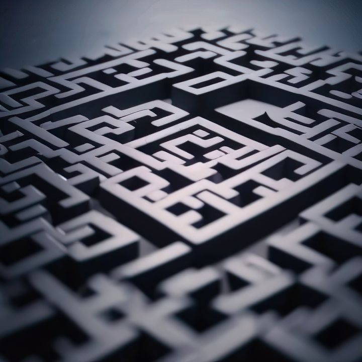 view above a maze that looks a little like a brain