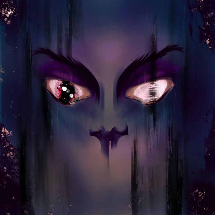 Portrait of a dark character with no mouth