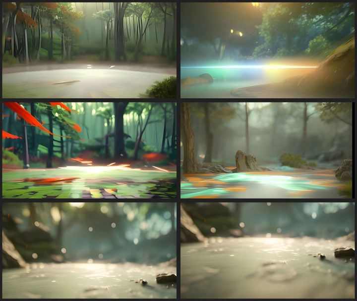 a sextet of forest illustrations